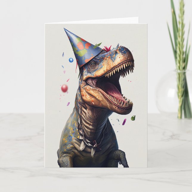 Remerciements T-Rex Dinosaur Carte de voeux d'anniversaire (Devant)
