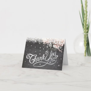 Remerciements Tableau noir Feuille coeur rose Carte de remerciem