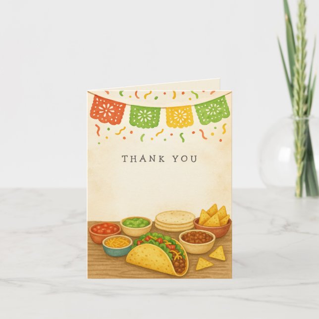 Remerciements Taco Bout A Baby Fiesta Baby shower Carte de remer (Devant)