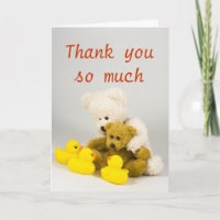 Ted et les canards ... Carte de remerciement