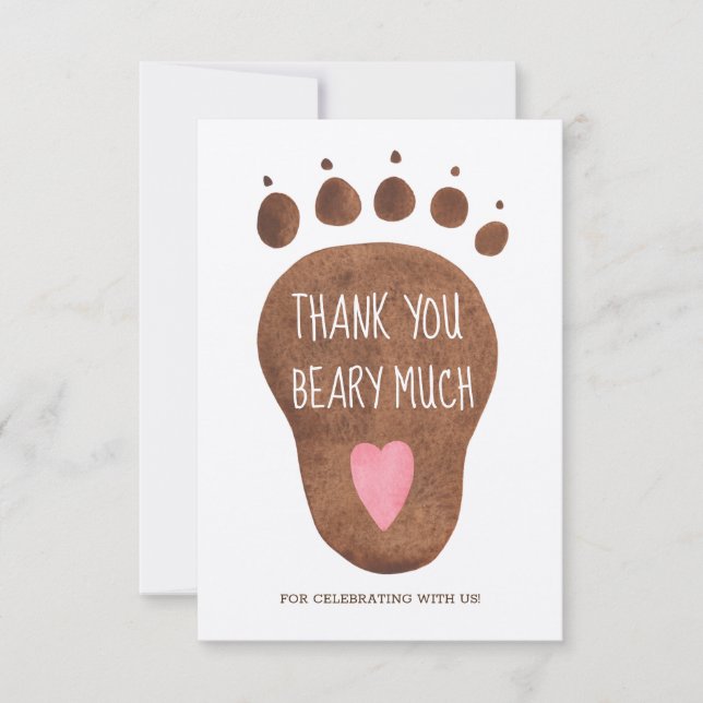 Remerciements Teddy Bear Beary Beaucoup Baby shower Carte de rem (Devant)