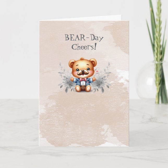 Remerciements Teddy Bear Bonne Carte de voeux d'anniversaire (Devant)