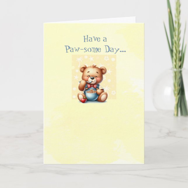 Remerciements Teddy Bear Bonne Carte de voeux d'anniversaire (Devant)