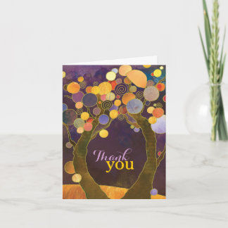 Remerciements Terre Amour Arbres Violet Mariage Carte de remerci