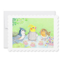 Thé Party Carte Plate de jolis oiseaux