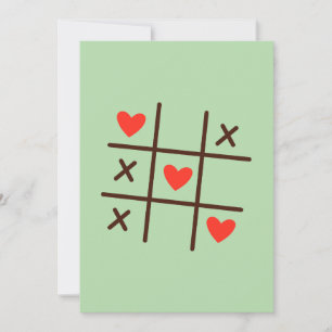 Remerciements Tic Tac Toe Hearts Valentine Grelache Carte de rem