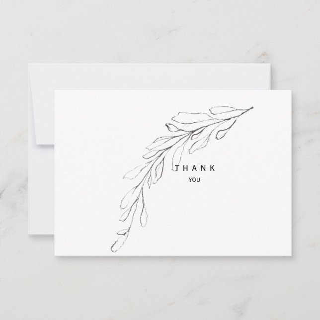 Remerciements Tige de feuillage simple Carte de remerciement de  (Devant)