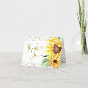 Remerciements Tournesol est sur le chemin Baby shower Carte de r