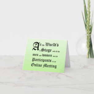 Remerciements Tous les Mondes une carte de vacances à la scène