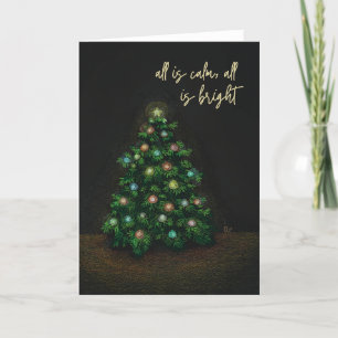 Remerciements "Tout est calme, tout est lumineux" Carte de Noël