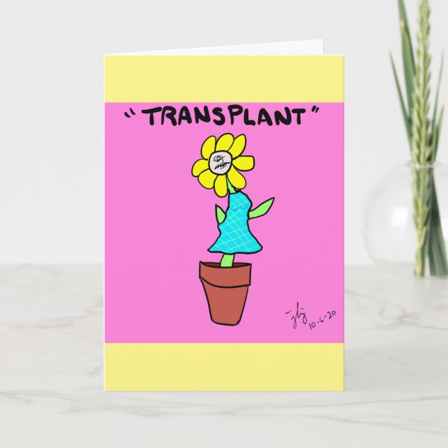 Remerciements Transplanter la carte de voeux (Devant)