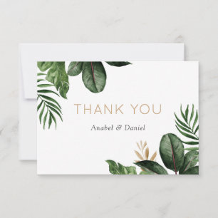 Remerciements Tropical Philodendron Palm Mariage Carte de remerc