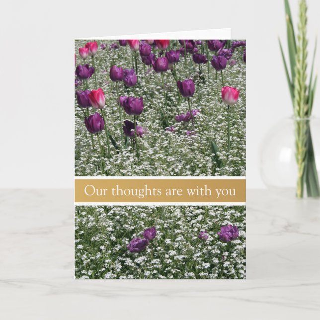 Remerciements Tulipes Jardin paisible Condoléances Carte de symp (Devant)