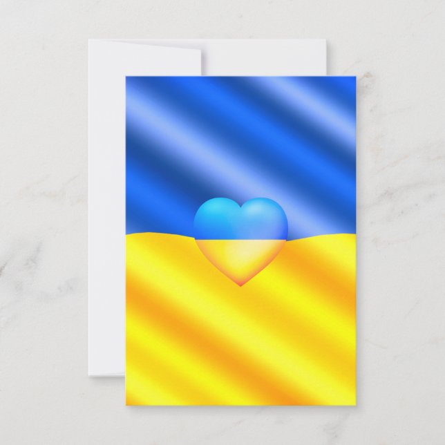 Remerciements Ukraine - Coeur de la carte drapeau - Liberté - Pa (Devant)