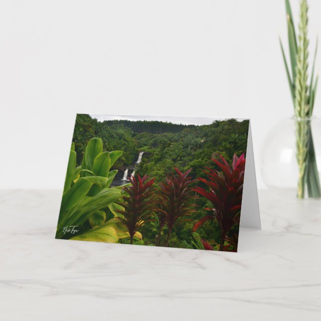 Remerciements Umauma Falls, Hawaii carte de billet (Devant)