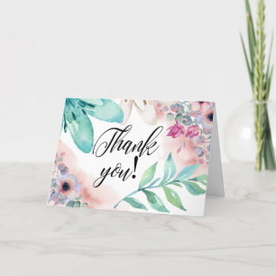 Remerciements Une carte de remerciement florale générique