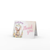 Une petite carte de remerciement de lapin en route