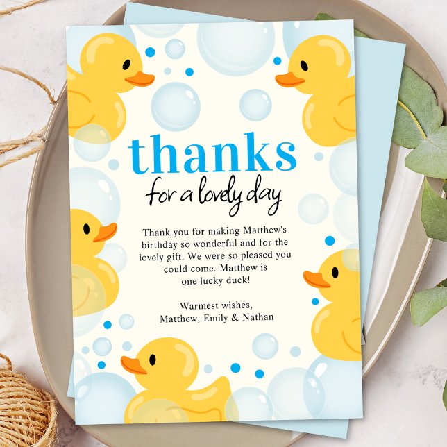 Remerciements Une petite chanceuse Première carte de remerciemen (Créateur téléchargé)