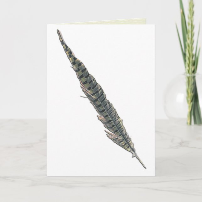 Remerciements "une plume pour votre casquette." Carte de vœux (Devant)