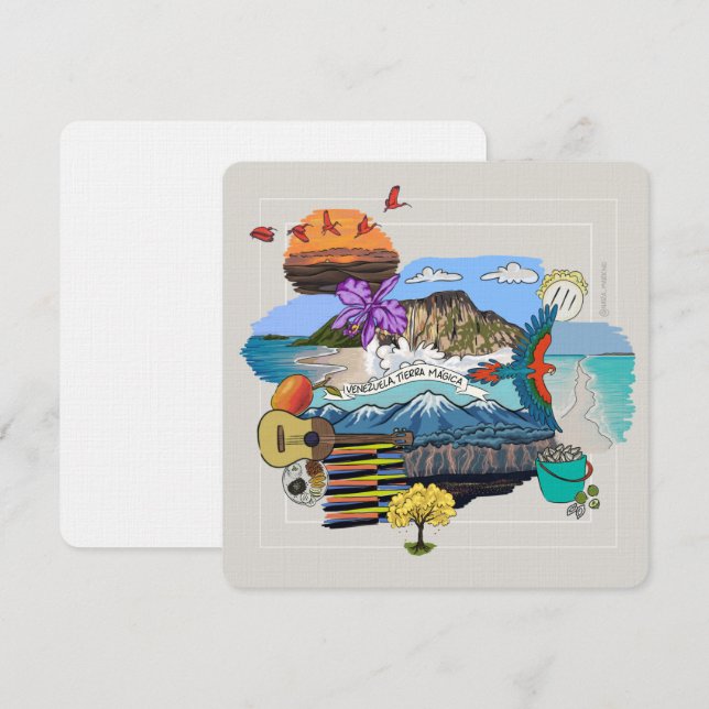 Remerciements Venezuela ✨ carte de voeux de la terre magique (Devant / Derrière)