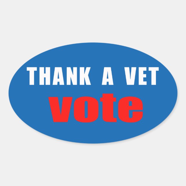 Remerciements Vet Vote Oval Stickers (Devant)