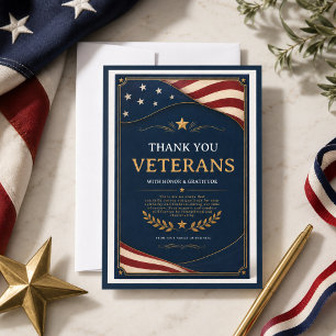 Remerciements Vétérans Carte de reconnaissance patriotique pou