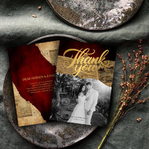 Remerciements Vieux Parchemin Ancien , Carte de Remerciement Vic