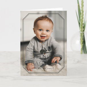 Remerciements Vintage Bunny Frame Carte photo de Pâques - Noir