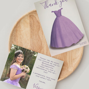 Remerciements Vintage Quinceañera mis quince carte de remercieme