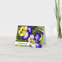 Violas violettes Carte de note personnalisée