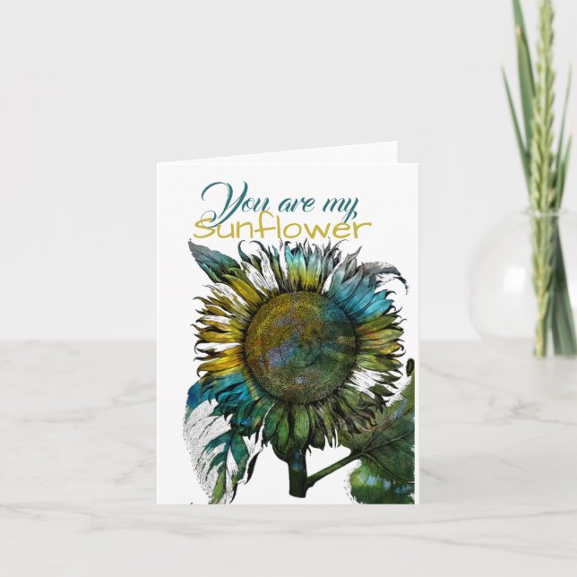 Remerciements Vous êtes mon tournesol plié Carte de remerciement (Devant)