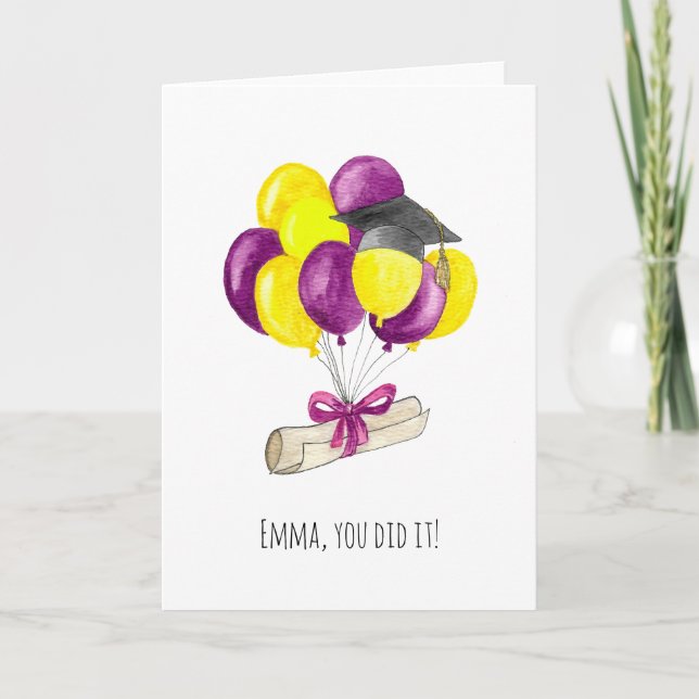 Remerciements Vous l'avez fait, carte de diplôme avec personnali (Devant)