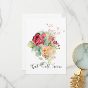 Remerciements Watercolor Garden Roses obtenir la carte de bien