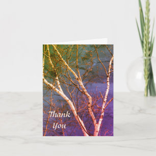 Remerciements White Birch Blue Sky Nature Art Carte de remerciem