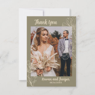 Remerciements Wildy Yours Rustique Boho Mariage Carte de remerci
