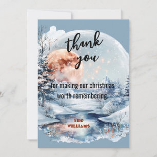 Remerciements Winter Wonderland Christmas Flat Carte de remercie