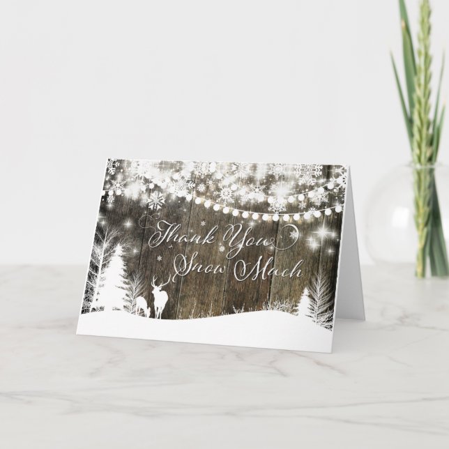 Remerciements Winter Wonderland Deer & Lights Carte de remerciem (Devant)