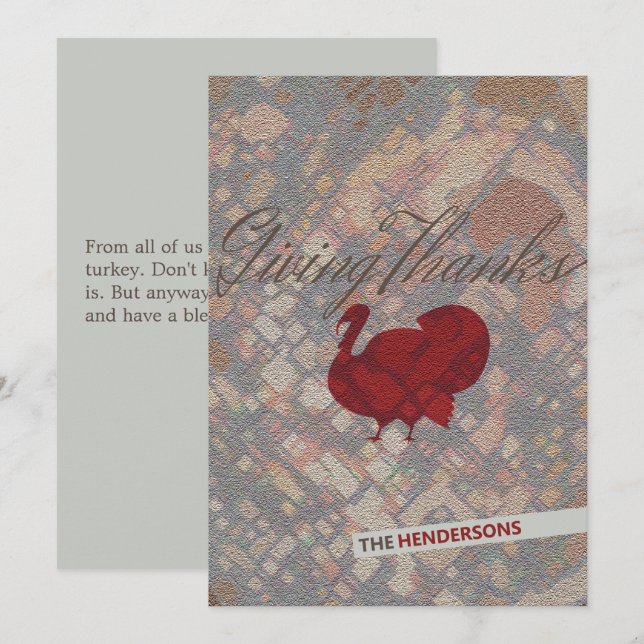 Remercier Turquie Carte de voeux (Devant / Derrière)