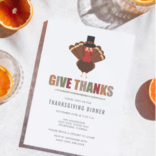 Remercier Turquie Thanksgiving Dîner Invitation