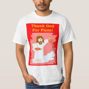 Remerciez Dieu du T-shirt des hommes de pizza