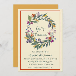 Remerciez Harvest Wreath Invitation