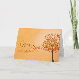 Remerciez la carte de voeux de l'arbre d'automne