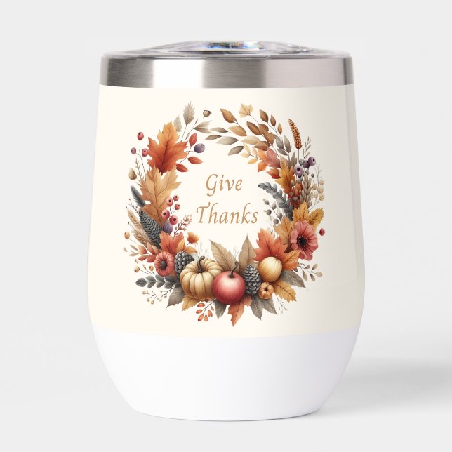 Remerciez Thanksgiving Wine Tumbler (Avant)
