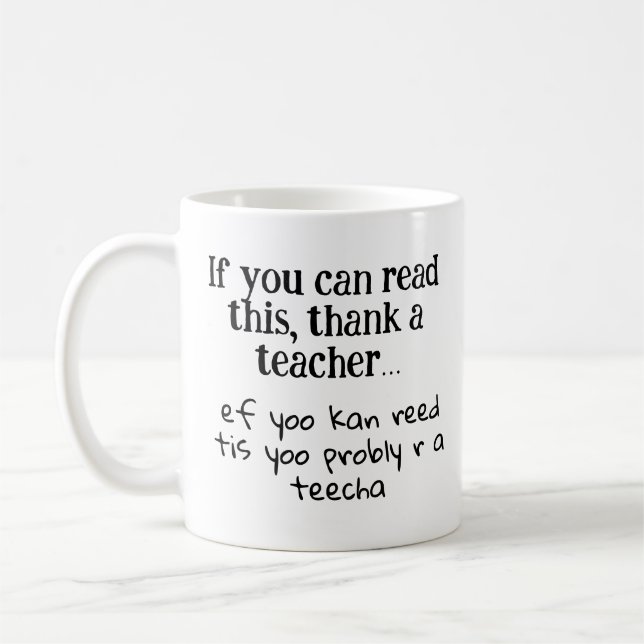 Remerciez un professeur Mug phonétique maternelle  (Gauche)