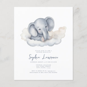 Remise Baby Elephant sur une invitation Baby showe