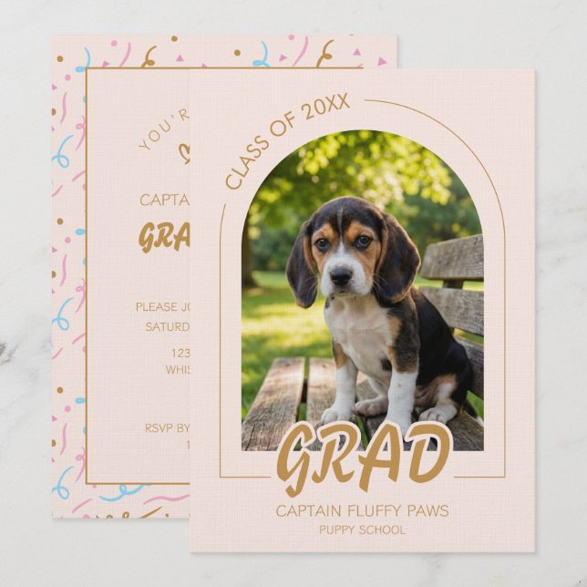 Remise de diplômes pour chiots avec invitation pho (Devant / Derrière)