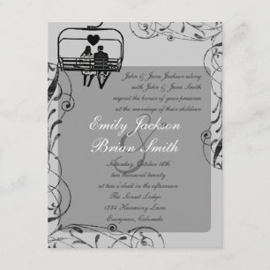 Remise en forme de ski noir gris blanc invitations
