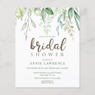 Remise Green Floral Invitations de douche nuptiale