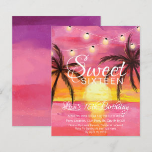 Remise Sweet sixteen, Plage Invitations Anniversai