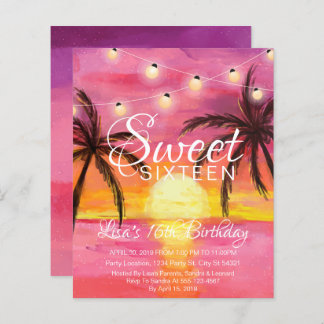 Remise Sweet sixteen, Plage Invitations Anniversai